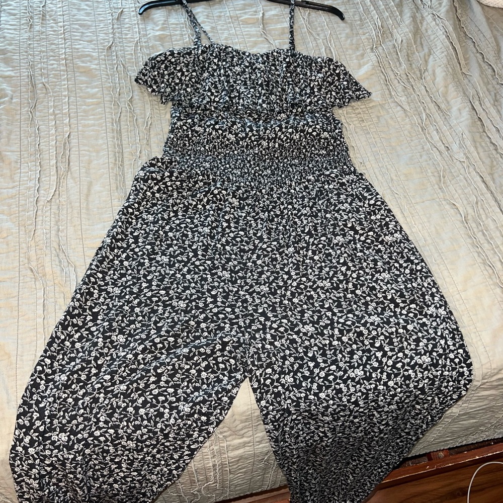 American Eagle romper, black and white, size small